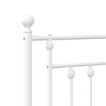 vidaXL Cadre de lit métal avec tête de lit/pied de lit blanc 90x200 cm
