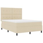 vidaXL Lit à sommier tapissier avec matelas Crème 140x200 cm Tissu