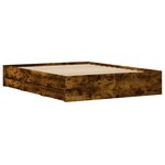 vidaXL Cadre de lit avec tiroirs sans matelas chêne fumé 140x190 cm