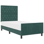 Lit vidaXL Vert Foncé 90x190 cm Velours