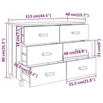 vidaXL Buffet HAMAR Gris clair 113x40x80 cm Bois massif de pin