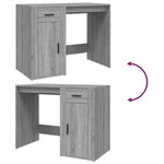Bureau table poste de travail meuble d'ordinateur informatique étude sonoma 100 x 49 x 75 cm bois d'ingénierie gris 02_0023936