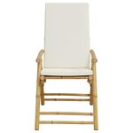 vidaXL Chaises de bistro pliantes lot de 2 et coussins blanc crème