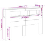 vidaXL Tête de lit à LED chêne fumé 160x18 5x103 5cm bois d'ingénierie