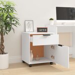 vidaXL Classeur mobile avec roues Blanc 45x38x54 cm Bois d'ingénierie