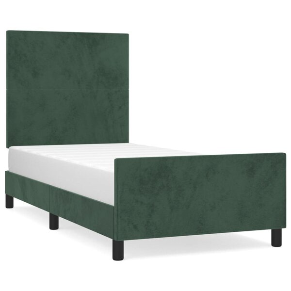vidaXL Cadre de lit sans matelas vert foncé 80x200 cm velours