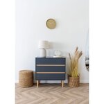 Commode 3 tiroirs en bois gris foncé 80 x 40 x 80 cm
