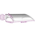 vidaXL Auvent de porte Noir et transparent 100x80 cm Polycarbonate