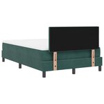 vidaXL Lit à ressorts avec matelas & LED Vert foncé 120x190 cm Velours