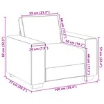 Fauteuil vidaXL Cloud Grey 59 cm en tissu