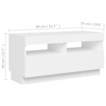 vidaXL Meuble TV avec lumières LED blanc 80x35x40 cm