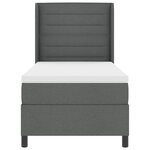 Lit box spring vidaXL avec matelas et LED gris foncé 90x200 cm en tissu