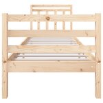 vidaXL Cadre de lit 75x190 cm Petit simple Bois massif