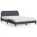 vidaXL Cadre de lit avec tête de lit Gris foncé 120x200 cm Velours