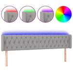 vidaXL Tête de lit à LED Gris clair 203x16x78/88 cm Tissu