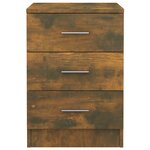vidaXL Table de chevet Chêne fumé 38x35x56 cm Bois d'ingénierie