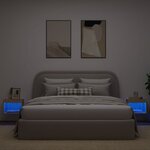 vidaXL Tables de chevet murales avec lumières LED 2 Pièces chêne sonoma