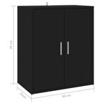 vidaXL Armoire à chaussures Noir 60x35x70 cm Bois d’ingénierie