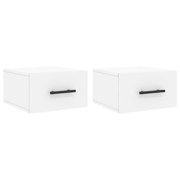 vidaXL Tables de chevet murales 2 Pièces blanc 35x35x20 cm