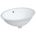 vidaXL Évier de salle de bain blanc 56x41x20 cm ovale céramique