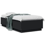 vidaXL Cadre de lit sans matelas noir 75x190 cm