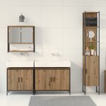 vidaXL Ensemble de meubles de salle de bain 4 pièces Chêne artisanal Bois d'ingénierie