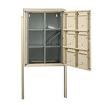 Bloc collectif Leabox  2x3  grade 3  simple face  extérieur  fixation sur pieds à sceller   ivoire ral 1015  finition brillante
