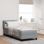 lit à sommier vidaXL avec matelas gris clair 80x200 cm tissu