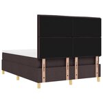vidaXL Lit à ressorts avec matelas marron foncé 140x200 cm tissu