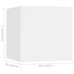vidaXL Meuble TV mural Blanc 30 5x30x30 cm