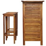 vidaXL Table et chaises de bar 3 Pièces Bois d'acacia massif