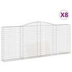 vidaXL Paniers à gabions arqués 8 Pièces 400x30x160/180 cm Fer galvanisé