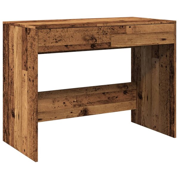 Bureau table poste de travail meuble d'ordinateur informatique étude vieux bois 101 x 50 x 76 5 cm bois d'ingénierie brun 02_0023973