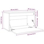 vidaXL Armoire murale Noir 60x30x35 cm Bois de pin massif