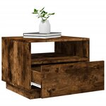 vidaXL Table basse avec lumières LED chêne fumé 50x49x40 cm
