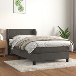 vidaXL Sommier à lattes de lit et matelas Gris foncé 90x190 cm Velours