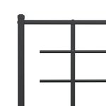 vidaXL Cadre de lit métal avec tête de lit noir 140x190 cm
