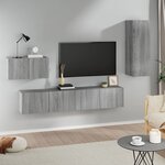 vidaXL Ensemble de meubles TV 4 Pièces Sonoma gris Bois d'ingénierie
