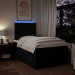 vidaXL Sommier à lattes de lit avec matelas noir 120x190 cm tissu