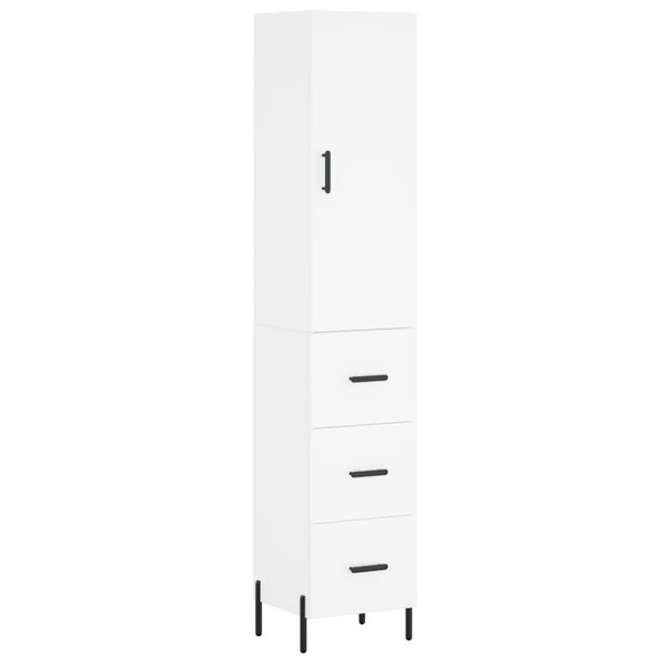 vidaXL Buffet haut Blanc 34 5x34x180 cm Bois d'ingénierie