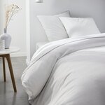 Drap housse - 140 x 200+30 cm - 100  Percale de coton uni - Craie