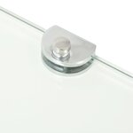 vidaXL Étagère de coin + supports chromés Verre Transparent 35 x 35 cm