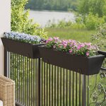 vidaXL Jardinières avec crochets 2 Pièces noir résine tressée