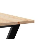 vidaXL Table à manger cadre en Y 160x80x75 cm bois de pin massif acier