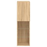 vidaXL Meuble TV avec lumières LED chêne sonoma 30 5x30x102 cm