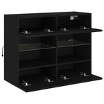vidaXL Meuble TV mural avec lumières LED noir 78 5x30x60 5 cm