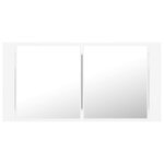 vidaXL Armoire salle de bain à miroir LED Blanc 90x12x45 cm Acrylique