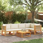 vidaXL Salon de jardin avec coussins 6 Pièces bois d'acacia solide