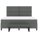 vidaXL Lit à ressort avec matelas et banc gris foncé 180x200 cm en tissu
