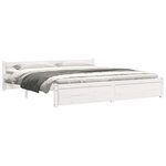 vidaXL Cadre de lit sans matelas blanc bois massif 200x200 cm